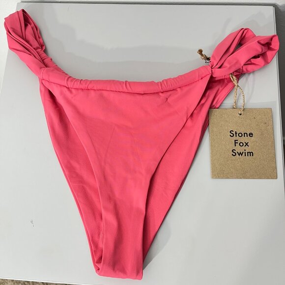 Stone Fox Swim Bijou Bikini Bottom Sunset Pink XL NEW - Picture 2 of 4